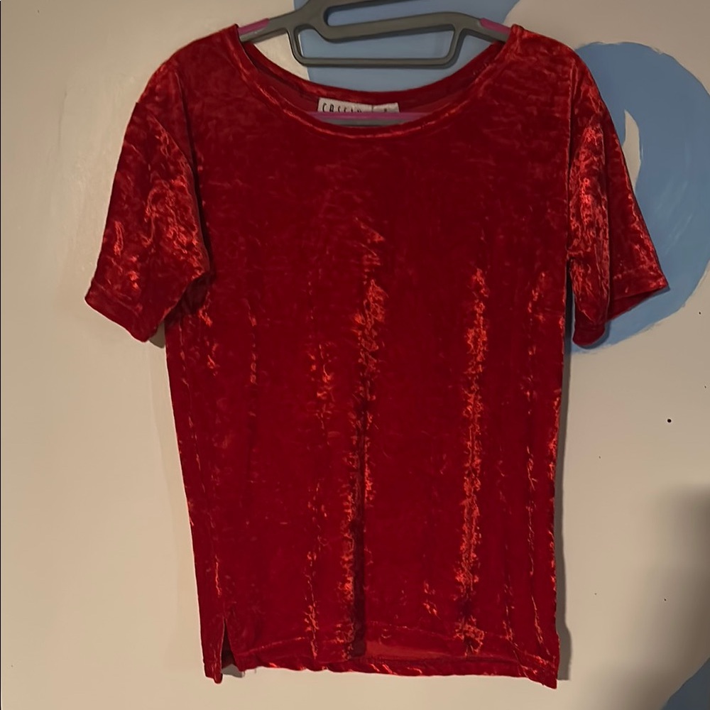 Cassini Collection vintage Red Velvet‎ Top